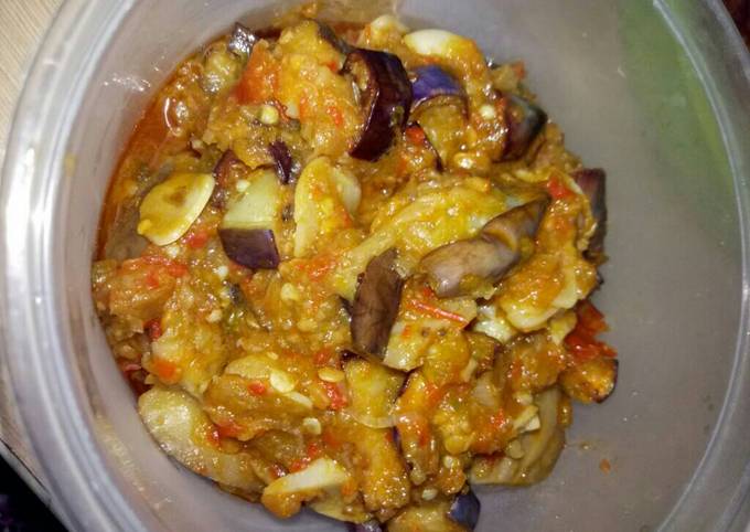Cara mudah bikin Sambal jengkol terong ungu  spesial
