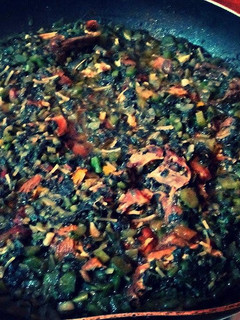 A picture of Chicken cooked salad.