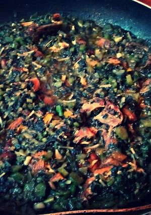 A picture of Chicken cooked salad.