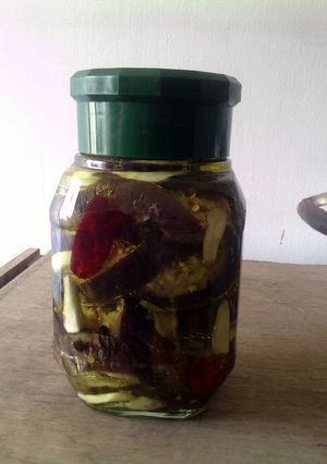 A picture of Pickled eggplants.