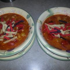 A picture of Chicken tortilla soup.