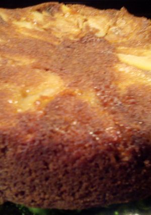 A picture of Sunshine's apple skillet cake.