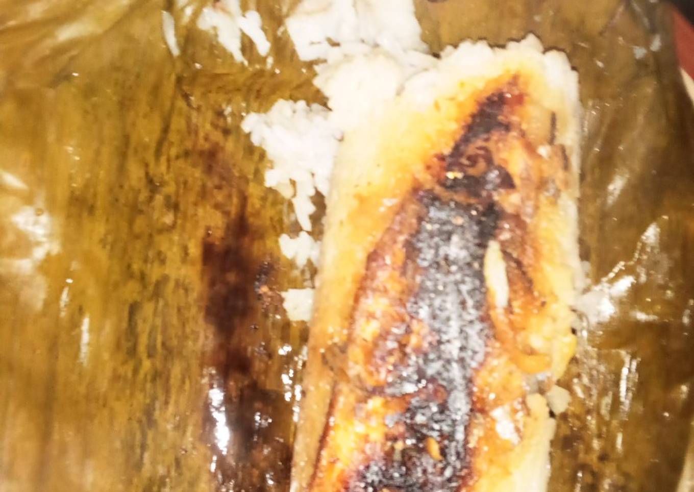 Resep Nasi bakar isi ikan pindang Anti Gagal