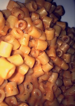 صورة لوصفة معكرونة بالصلصة السريعة 😍👌🏻