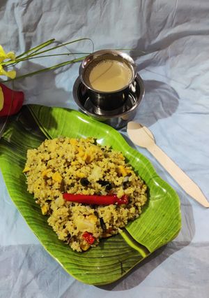 A picture of Corn daliya upma.