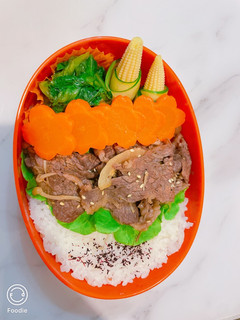 薑燒牛肉便當 的食譜成品照片