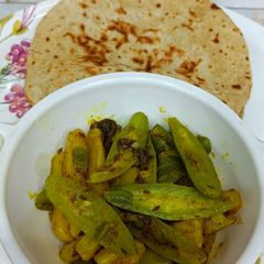 A picture of Pointed Gourd (Parval) Sabji.