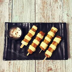 A picture of Chicken Cheese Seekh Kababs.