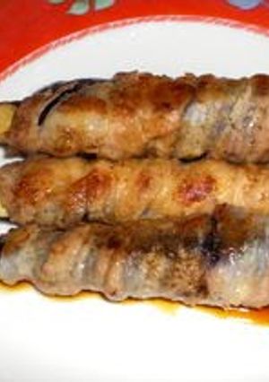 A picture of Eggplant and Pork Wraps.