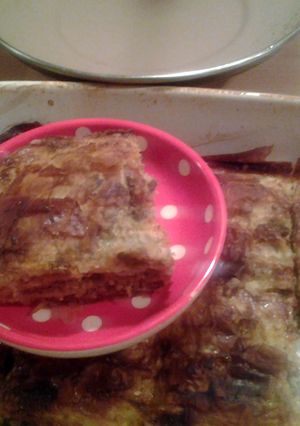 A picture of "PIE" or "Burek" with meat (turkish -greek recipe).