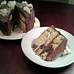 A picture of Marble Cake with Whipped Dark and White Chocolate Ganache Frosting1.