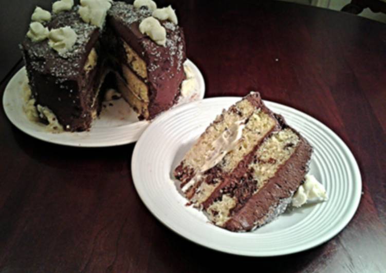 Marble Cake with Whipped Dark and White Chocolate Ganache Frosting1 Marble Cake with Whipped Dark and White Chocolate Ganache Frosting1