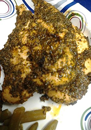 A picture of Greek sauce chicken stove top.