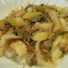 A picture of Italian-Flavored Stir-Fried Celery and Chirimen Jako (Semi-dried tiny sardines).