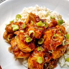 A picture of Bourbon Chicken Chinese Takeaway Style.