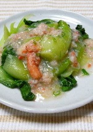A picture of Crab and Bok Choy in Thick Ankake Sauce (Using Canned Crabmeat).