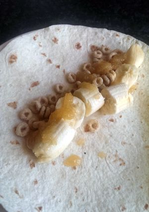 A picture of Sophie's banana breakfast wrap.