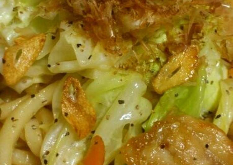 Recipe of Any-night-of-the-week Easy Stir-Fried Udon Noodles with Lots of Cabbage