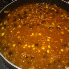 A picture of Black Bean and Corn Chilli.