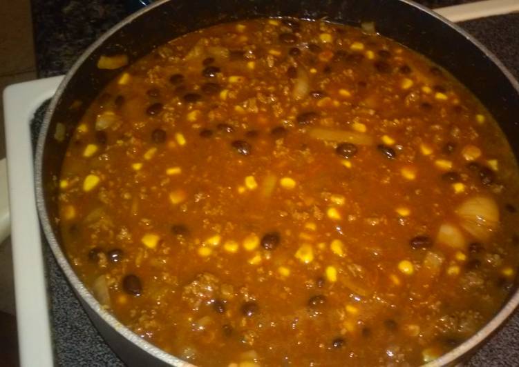 Simple Way to Prepare Speedy Black Bean and Corn Chilli