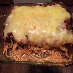 A picture of Creamy Baked Spaghetti.