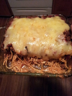A picture of Creamy Baked Spaghetti.