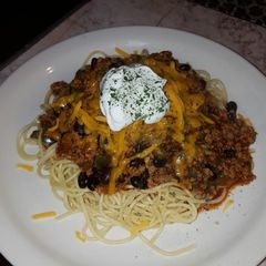 A picture of Chilli spaghetti.