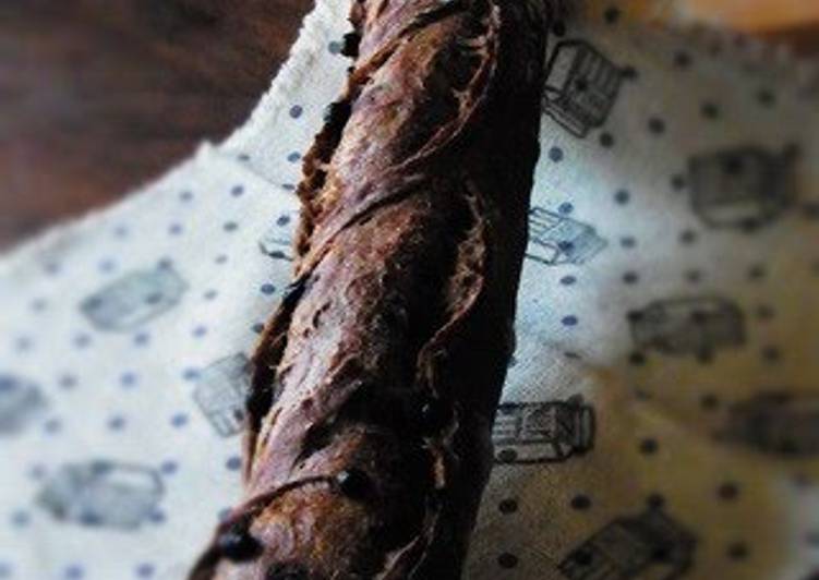 Steps to Make Quick Black Baguette (Homemade Sourdough Starter Version)