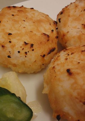A picture of Toasted Rice Balls with Aromatic Miso.