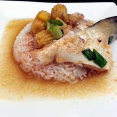 Poached Salmon In Thai Red Curry A picture of Poached Salmon In Thai Red Curry.