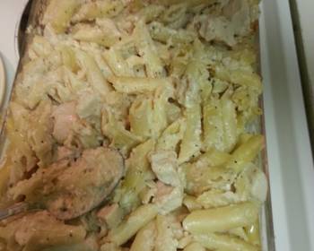 The New Way Making Recipe Alfredo chicken pasta bake Delicious Nutritious