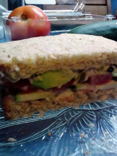 A picture of Cucumber, Avocado & Tomato Sandwich.