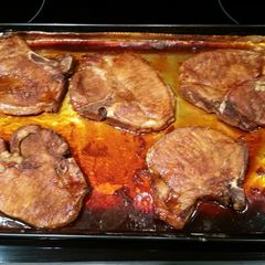 A picture of Brown Sugar Glazed Chops.