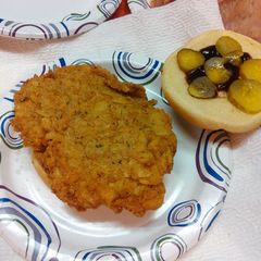 A picture of Easy breaded pork sandwich.