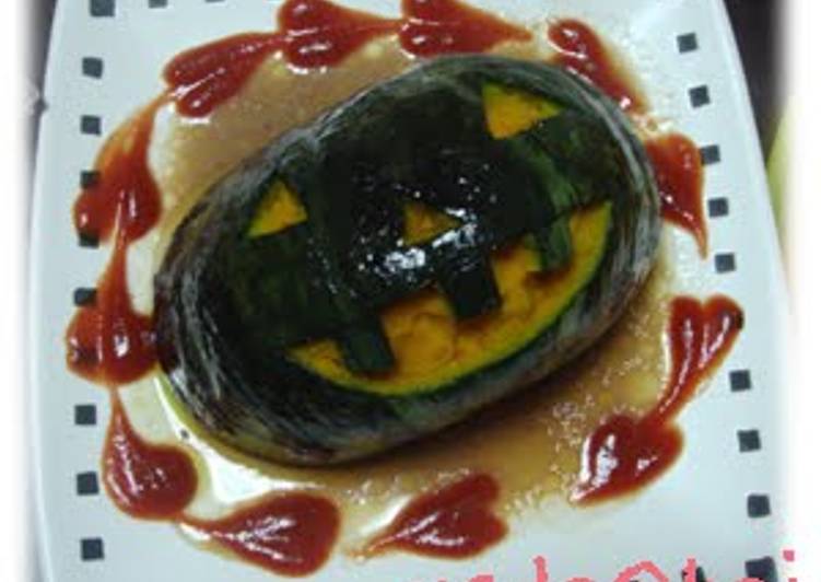 For Halloween! Kabocha Squash Stuffed with Meat