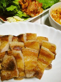 A picture of Easy Samgyeopsal in a Frying Pan.