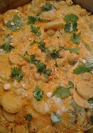 A picture of Potatoe chickpeas breakfast.