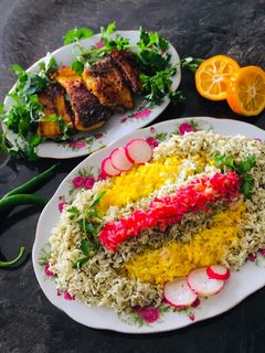 عکسی از دستور سبزی پلو با ماهی