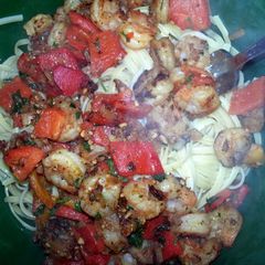 A picture of Pepper and Herb Shrimp Pasta.