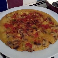 Vickys Eggless Omelette, GF DF EF SF NF A picture of Vickys Eggless Omelette, GF DF EF SF NF.