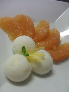 A picture of Grapefruit Frozen Yogurt.