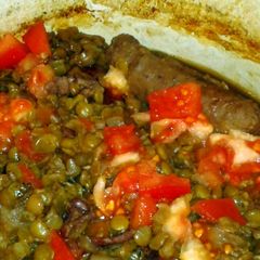 A picture of Venison Sausage and Green Lentil Stew.