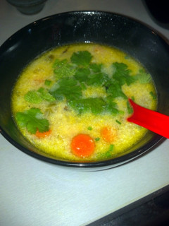 A picture of Chicken Noodle Soup with a twist.