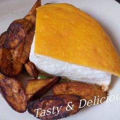 Fluffy Omelette and Fried plantain A picture of Fluffy Omelette and Fried plantain.