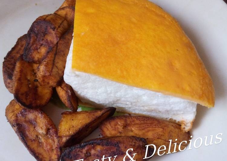 Fluffy Omelette and Fried plantain