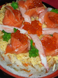 A picture of Decorated Chirashi Sushi.