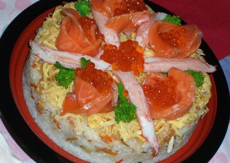 Recipe of Yummy Decorated Chirashi Sushi