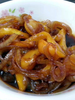 A picture of Jackfruit And Onion In Teriyaki Sauce.
