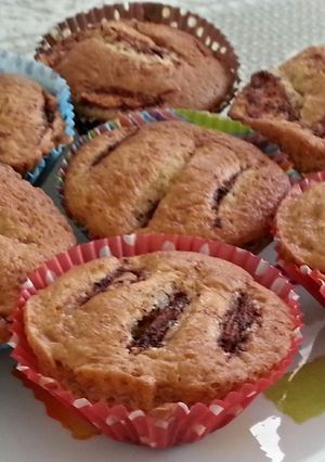 A picture of Cakes - Muffins with apple cinnamon and walnuts.