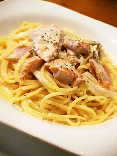 A picture of Rich Creamy Salmon Pasta.